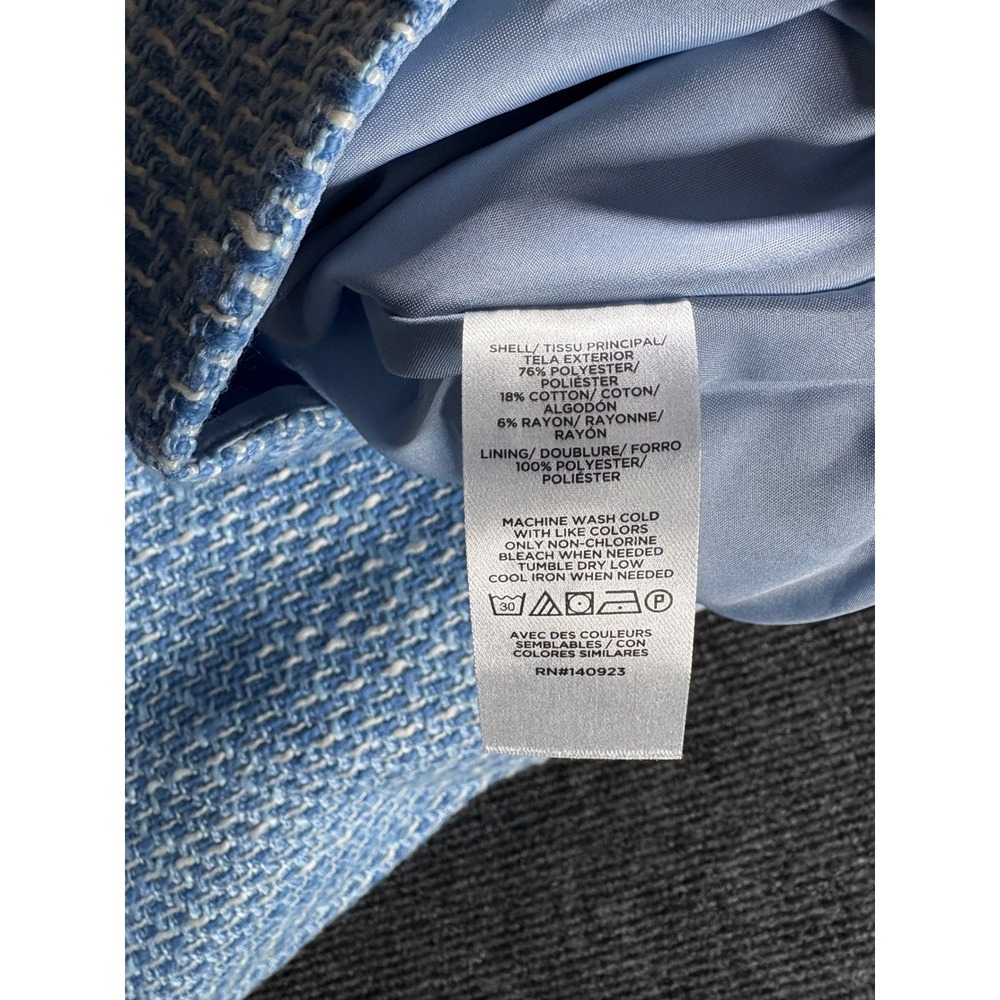 LOFT Blue White Tweed Mini Skirt NWT Size 10 A-Line‎ Textured Side Zip 36059331 - Picture 5 of 9